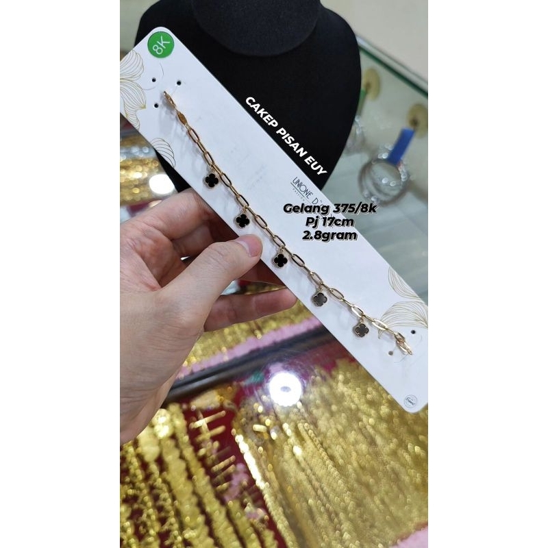 GELANG EMAS 375/8K GELANG EMAS ASLI GELANG EMAS MUDA GELANG EMAS VNCLF GELANG EMAS CLOVER GELANG EMA