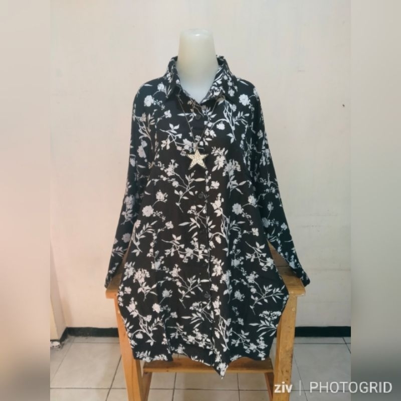 TUNIK JUMBO MOTIF BUNGA KATUN RAYON T1621