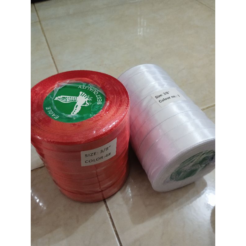 

PITA SATIN 3/8 Inch Merah dan Putih (10roll)