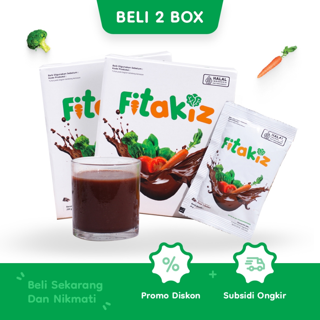 

FITAKIZ 2 BOX - Minuman Serat Anak / Fiber Drink For Kids / Minuman Kesehatan Mengandung Ekstrak Buah Dan Sayur (Rasa Coklat)