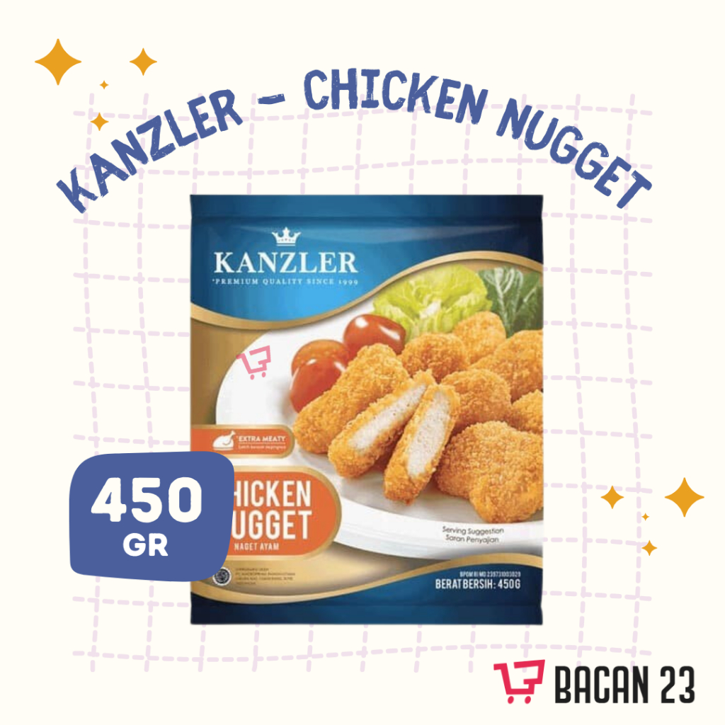 

Kanzler Chicken Nugget Premium ( 450 gr ) / Kanzler Nugget / Nugget Ayam / Bacan 23 - Bacan23