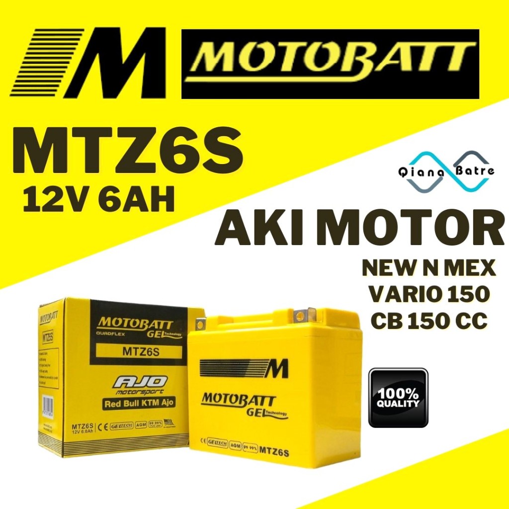 aki motor MOTOBATT gell  beat vario 110 scoopy spacy supra x 125 aki GS GTZ5S MF aki kering