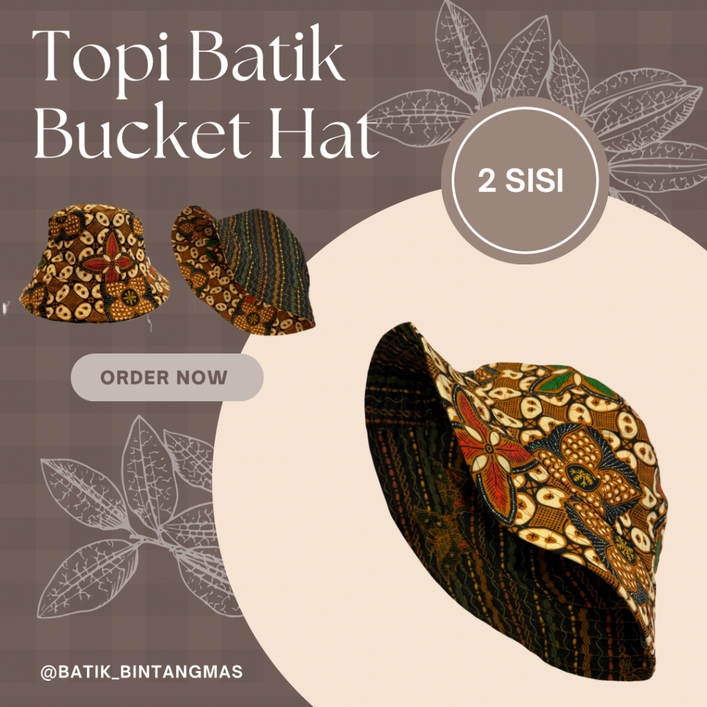 Topi Batik Bucket Hat Bolak Balik