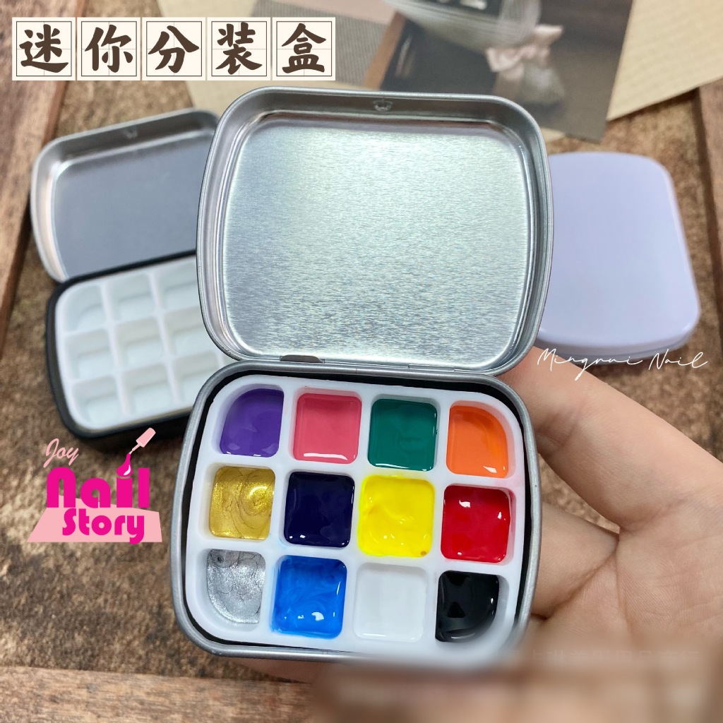 

[A603] Mini Paint Nail Polish Palette Box Spatula Mixing Kutek Nail Art Mini