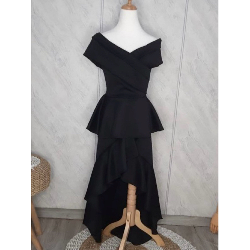 PROM DRESS / BALLGOWN BAHAN PREMIUM WARNA HITAM BLACK