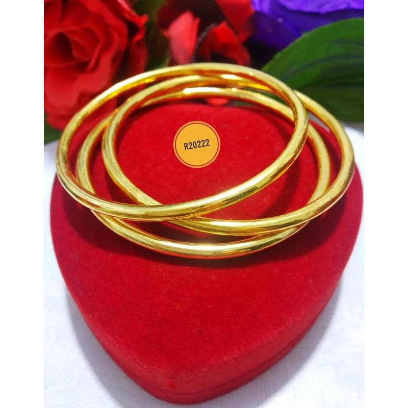 (GARANSI 6BLN) Gelang keroncong isi 3 lapis kristal BERGARANSI warna emas 24k