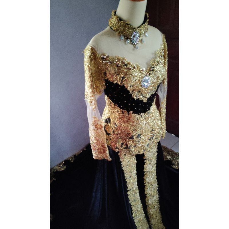 baju adat jawa bludru pengantin preloved second