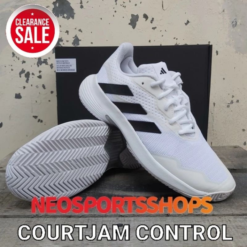 Sepatu Tenis Adidas Courtjam Control White Black ID1538 Original