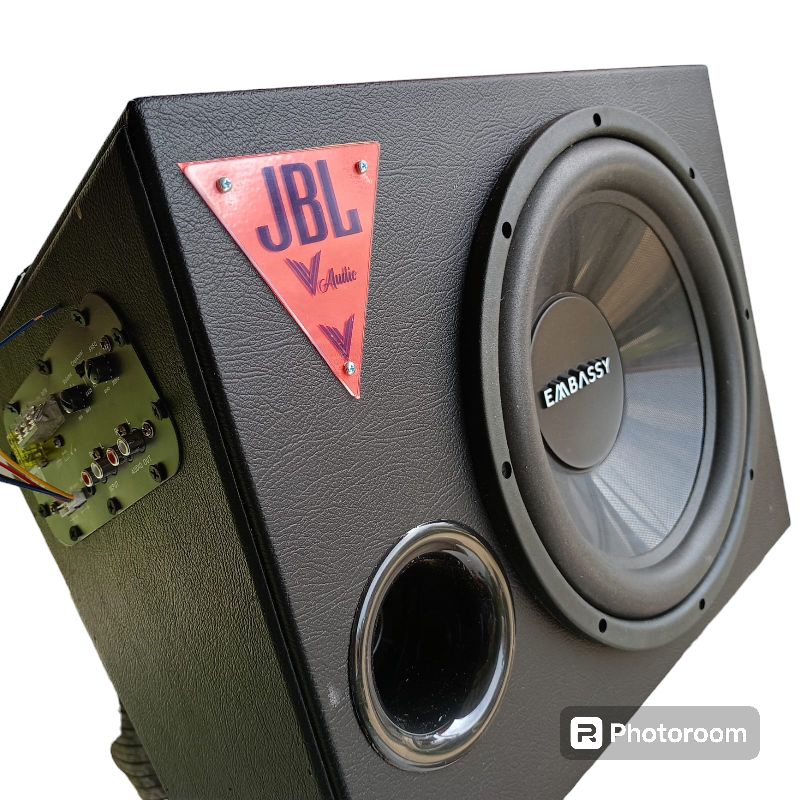 AUDIO MOBIL , SUBWOOFER AKTIF, BASSTUBE AKTIF EMBASSY 12"KHUSUS TRUCK CANTER RAGASA DUTRO DYNA SUARA