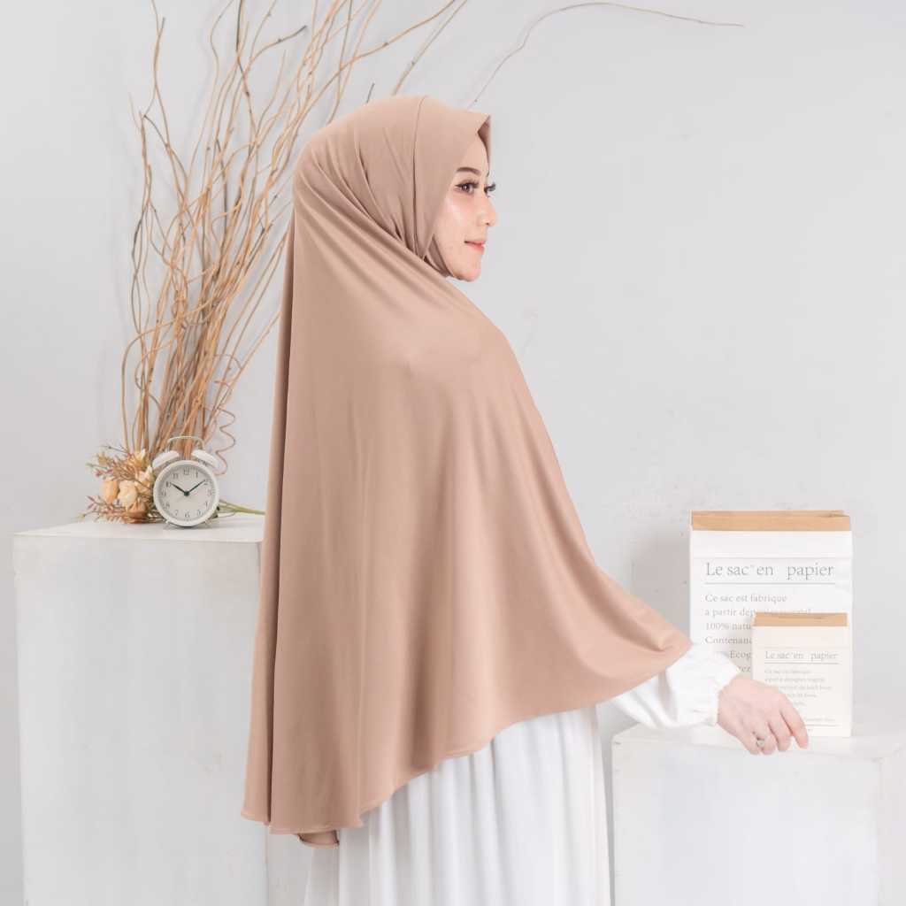Jilbab dagu malaysia jumbo bergo Hijab Dagu Malaysia XL Jumbo Syari Jersey Premium