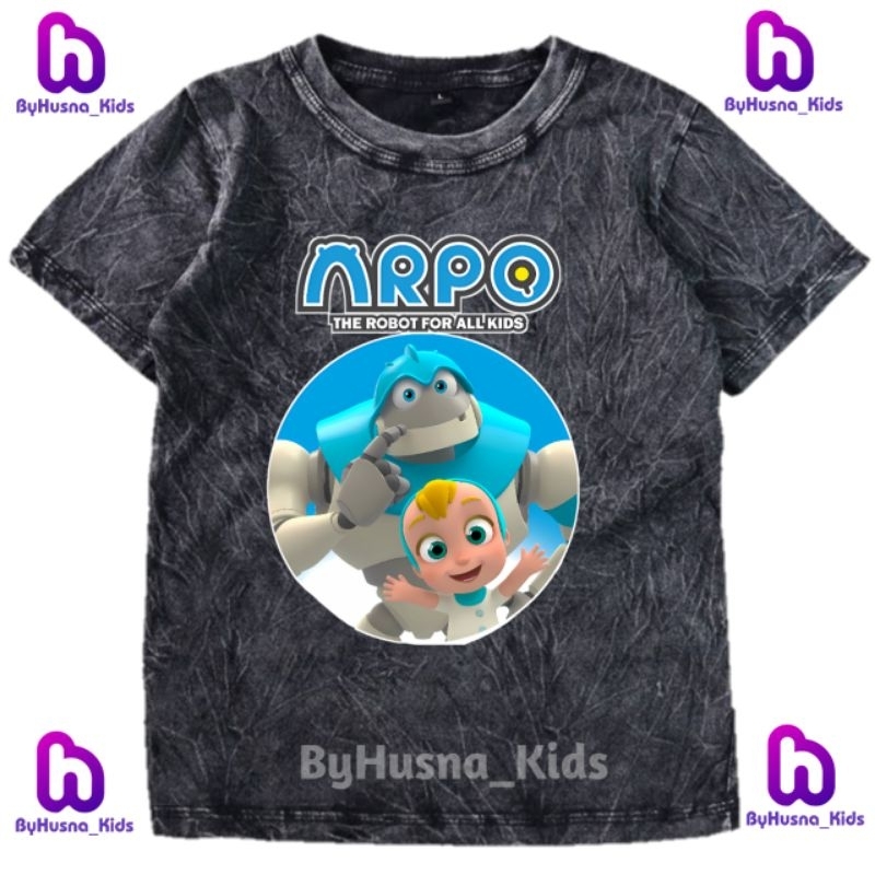 KAOS WASHED ANAK ARPO THE ROBOT KARTUN BAJU ANAK BAYI BALITA BATITA ATASAN ANAK