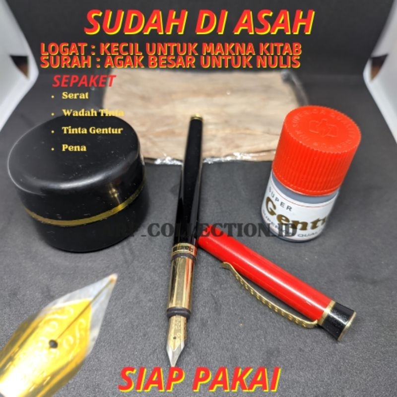 

Pena Kitab Logat Dan Surah Sudah Di Asah | Kalam Fountain Pen | Pulpen Isi Ulang / Cocol