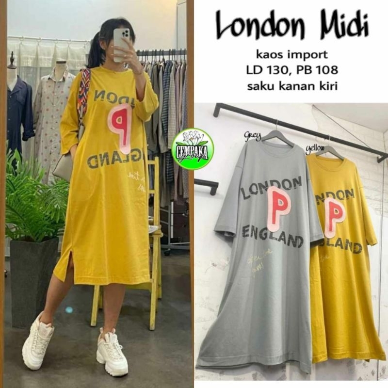 Midi dress /tunik / dress/ gamis bahan kaos import jumbo