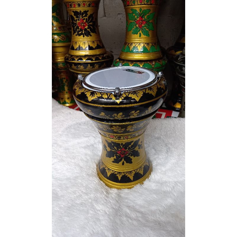 Darbuka anak 6 inch dumbuk batu motif EMAS HITAM