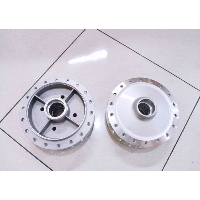 tromol depan dan belakang L2G YB100 L2 SUPER L2SN RS100 LS3 SILVER TEBAL NOS