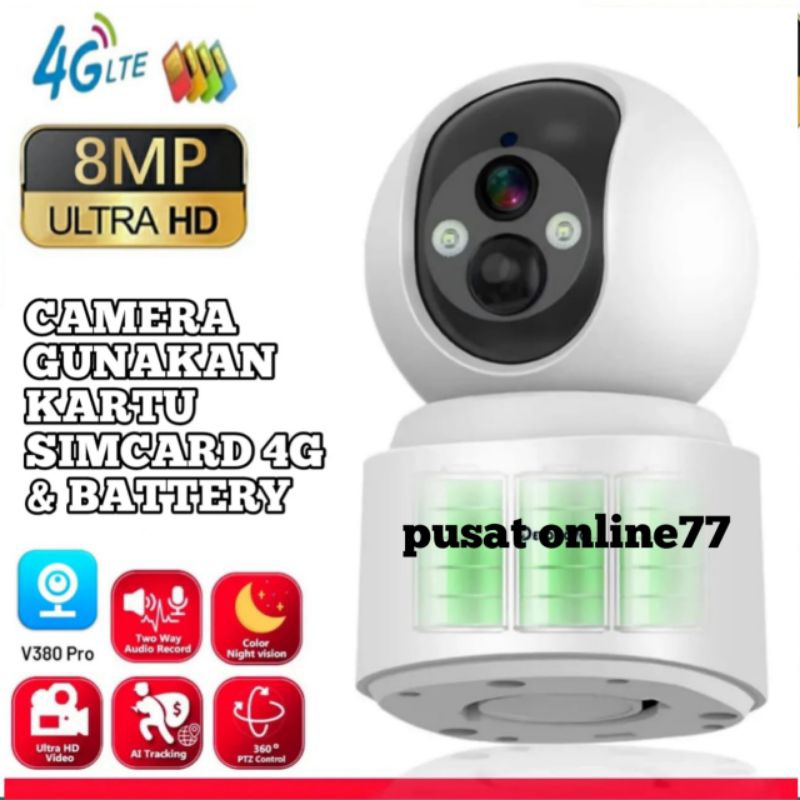 New Cctv Ip camera Kamera CCTV SIMCard 4G + Bettery auto tracking PTZ Kamera bagus