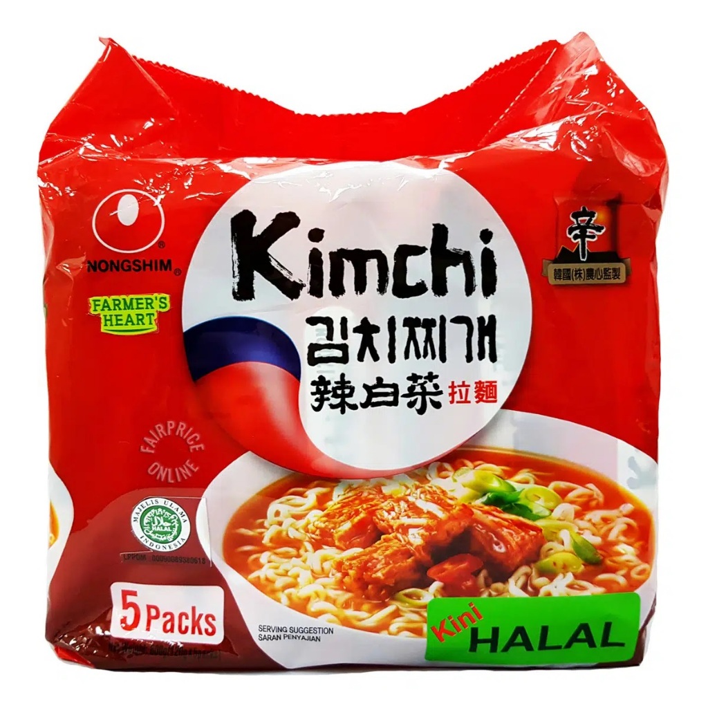 

Nongshim Shin Ramyun Instant Noodle Kimchi (Halal) 5sX120g