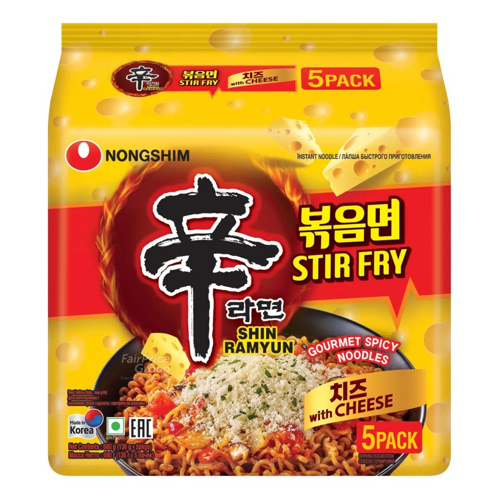 

Nongshim Shin Ramyun Instant Noodle Stir Fry Cheese 5sX136g