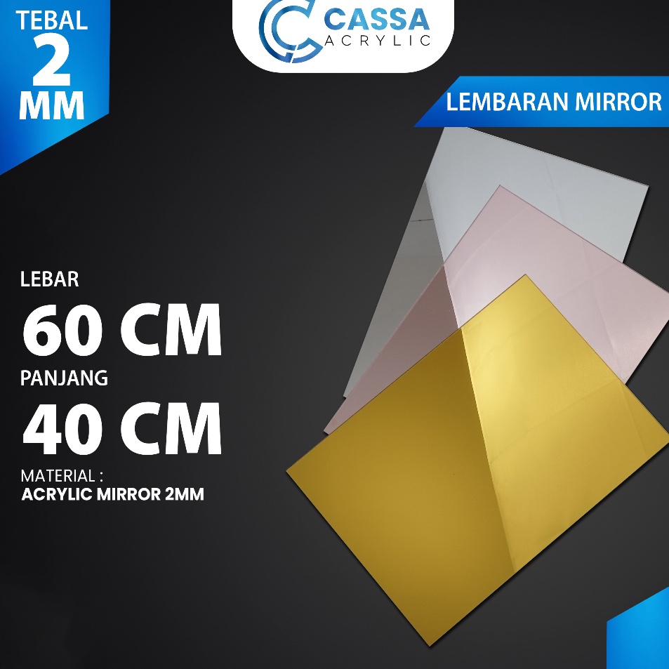 CASSALEMBARAN MIRROR GOLD  AKRILIK LEMBARAN EMAS UKURAN 4X6 2MM