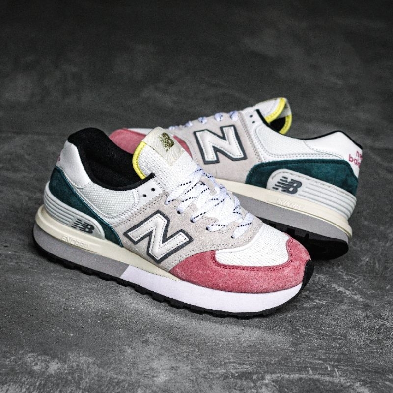 SEPATU NB 574 LEGACY WHITE GREEN PINK ORIGINAL TERMURAH