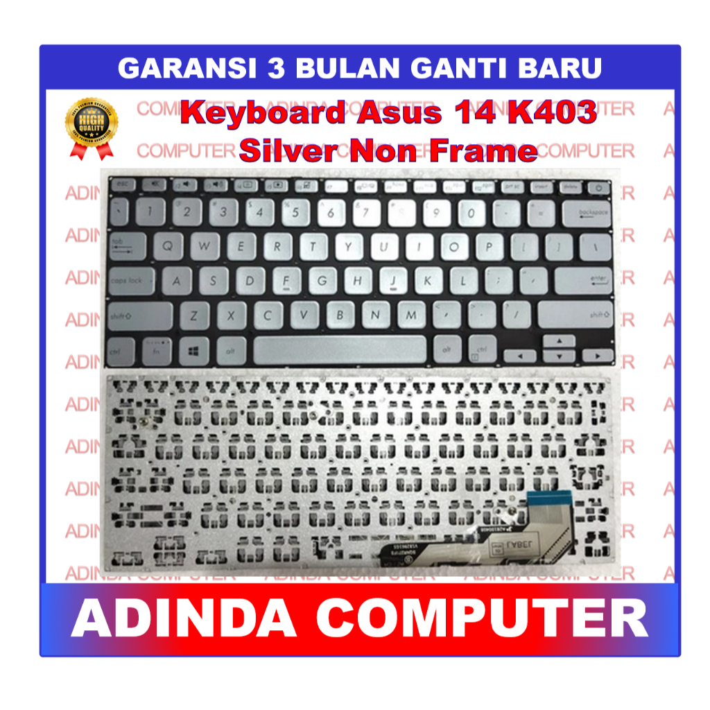Keyboard Asus Vivobook Ultra 14 K403 K403f K403fa Silver Non Frame