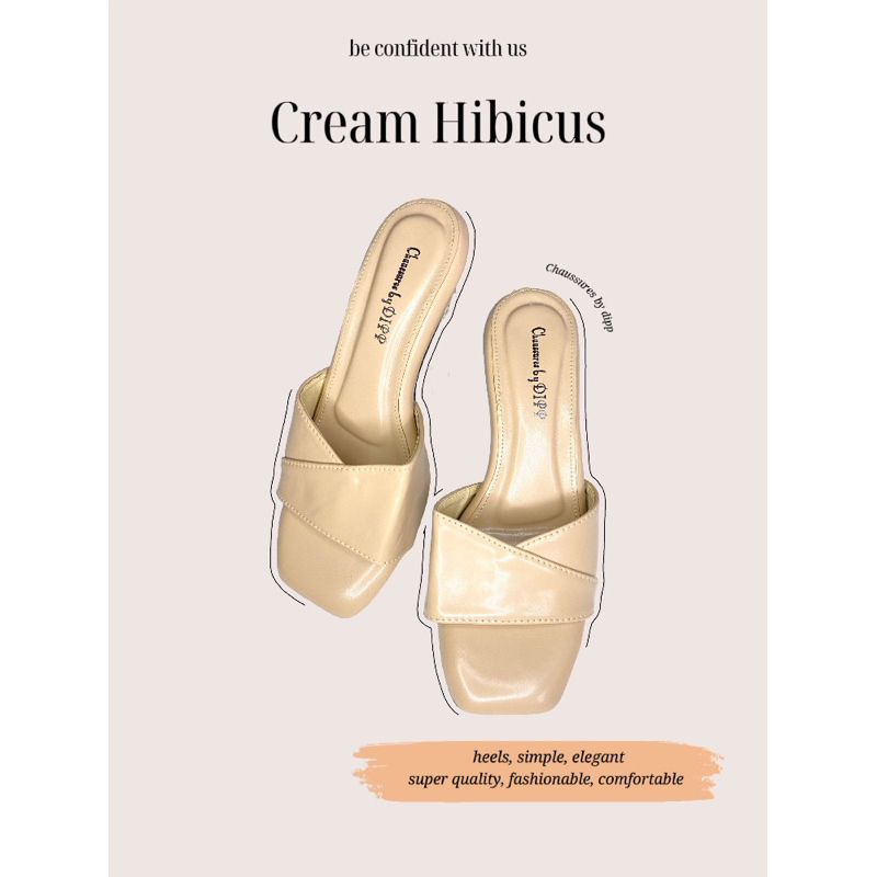Heels Wanita CREAM HIBICUS tinggi 5cm