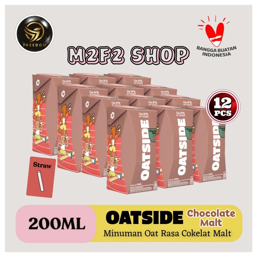 

OATSIDE Mini Chocolate Malt Oat Milk Susu Gandum Kotak UHT | Straw - 200 ml (Kemasan 12 Pcs)