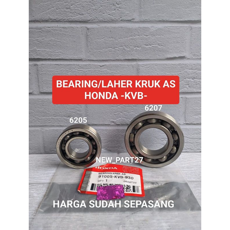 bearing/laher kruk as (KVB) 6205+6207 Vario 110 karbu lama/Vario 110 techno karbu