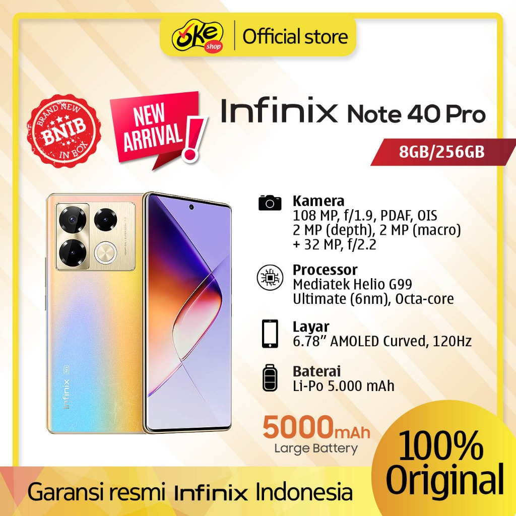 Infinix Note 40 Note 40s Note 40 Pro 8/256GB Garansi Resmi