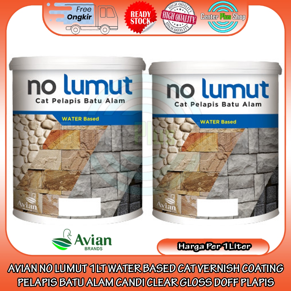 CAT PELAPIS BATU ALAM NO LUMUT WATER BASED AVIAN BRANDS MELINDUNGI SAMPAI DALAM PORI PORI CET VERNIS