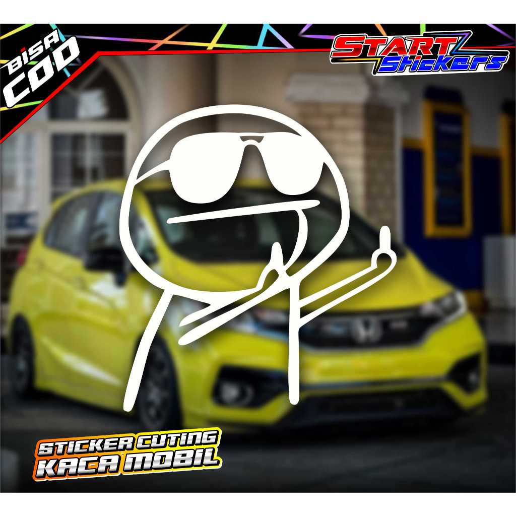 STIKER CUTTING KACA MOBIL MODEL ANIMASI PENTOL / STICKER VARIASI MOBIL ANIMASI PENTOL STYLE JAPAN MO