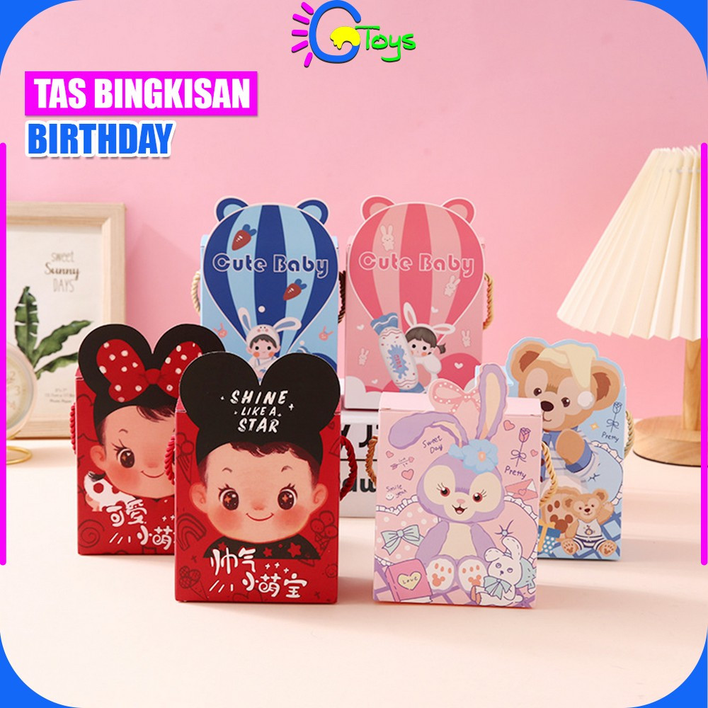 

CR-C1057 Goodie Bag Ulang Tahun Anak Motif Balon Tas Bingkisan Birthday Kartun Lucu / Paper Bag Ulang Tahun Anak Bear Cute Baby Tas Kado