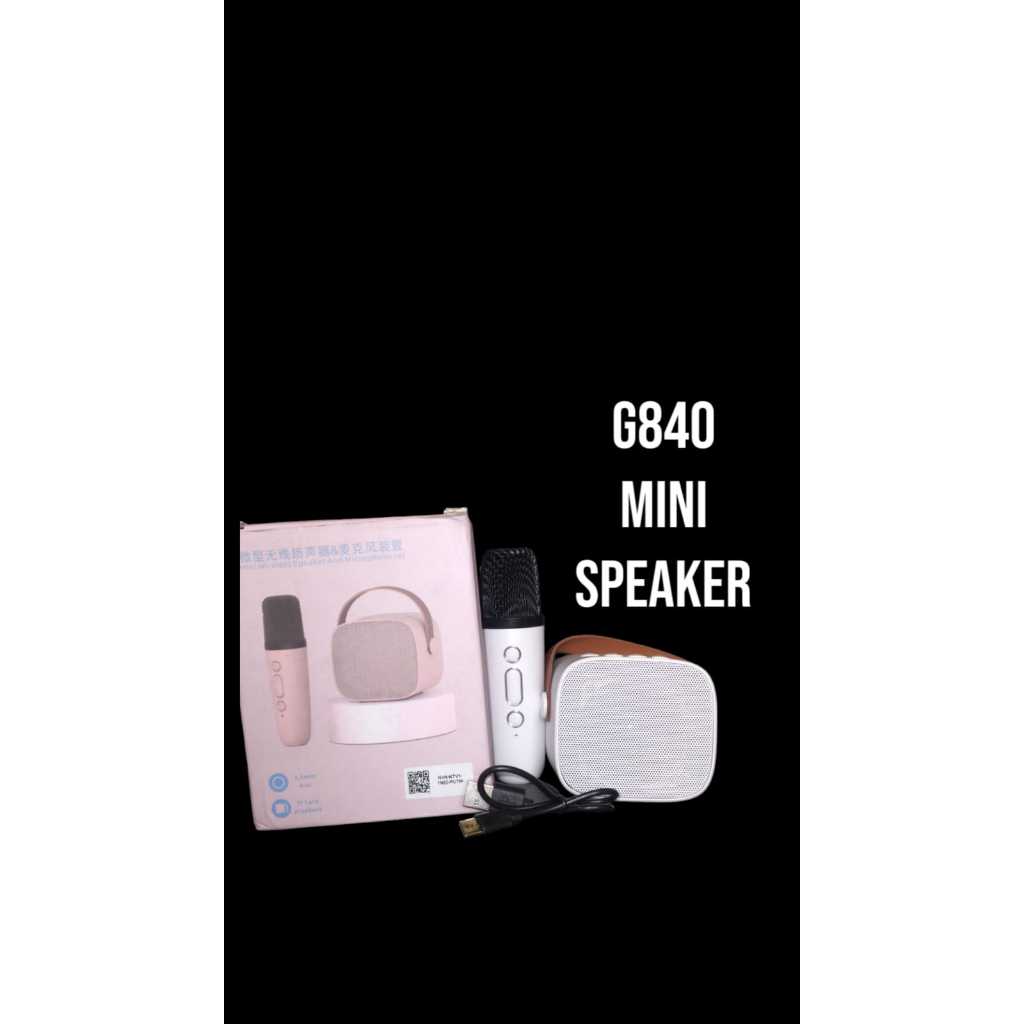 G840  MINI SPEAKER BLUETOOTH MICROPHONE SET KARAOKE WIRELESS TWS MIC MIK MIX SPK PORTABLE BLUTUT BLU