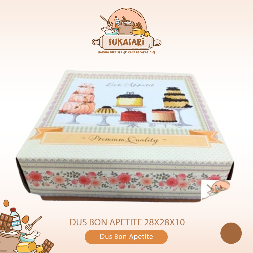 

Dus bon apetite 28X28X10 Dus Kue Cake Box kemasan corrugated box