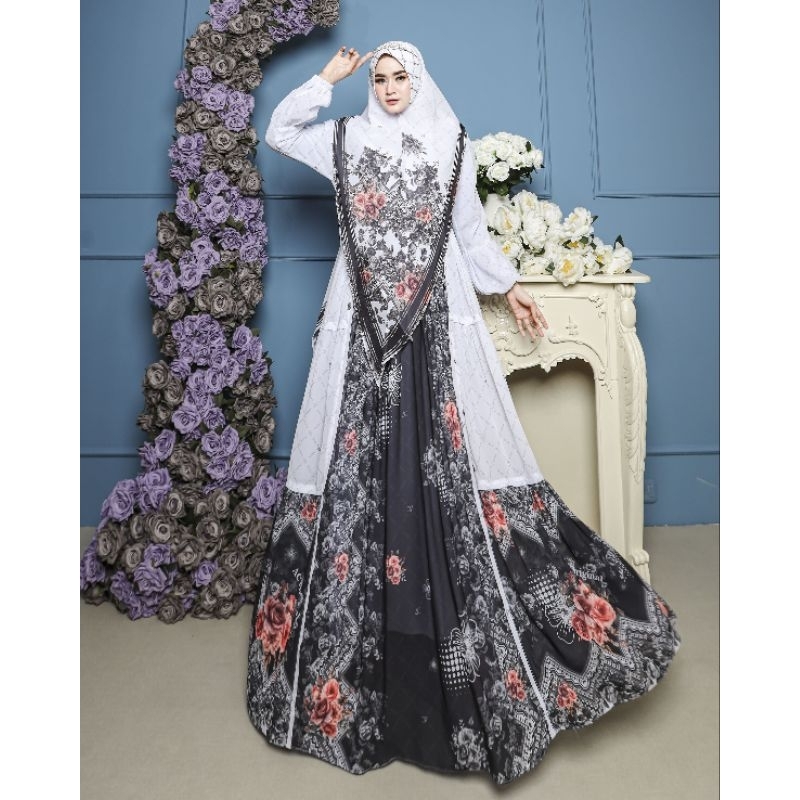 nazrima arafah syari by AC original/gamis mayra ORI Mariani/Maxi polka renda