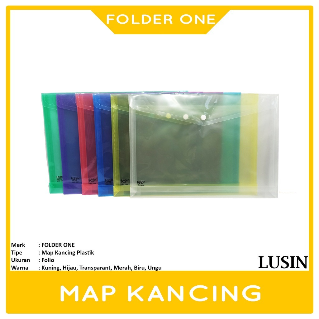 

FOLDER ONE - Map Plastik Kancing Ukuran Folio