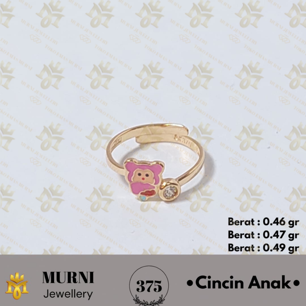 Cincin Anak Emas Muda Asli 8k/375