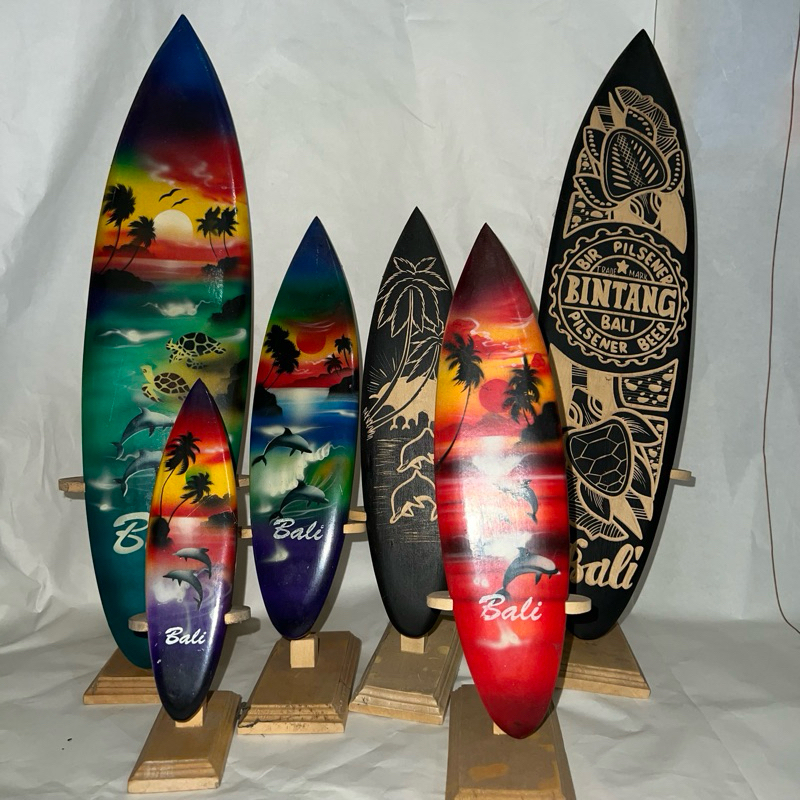Hiasan standing Papan Surfing lukis BALI hiasan meja standing