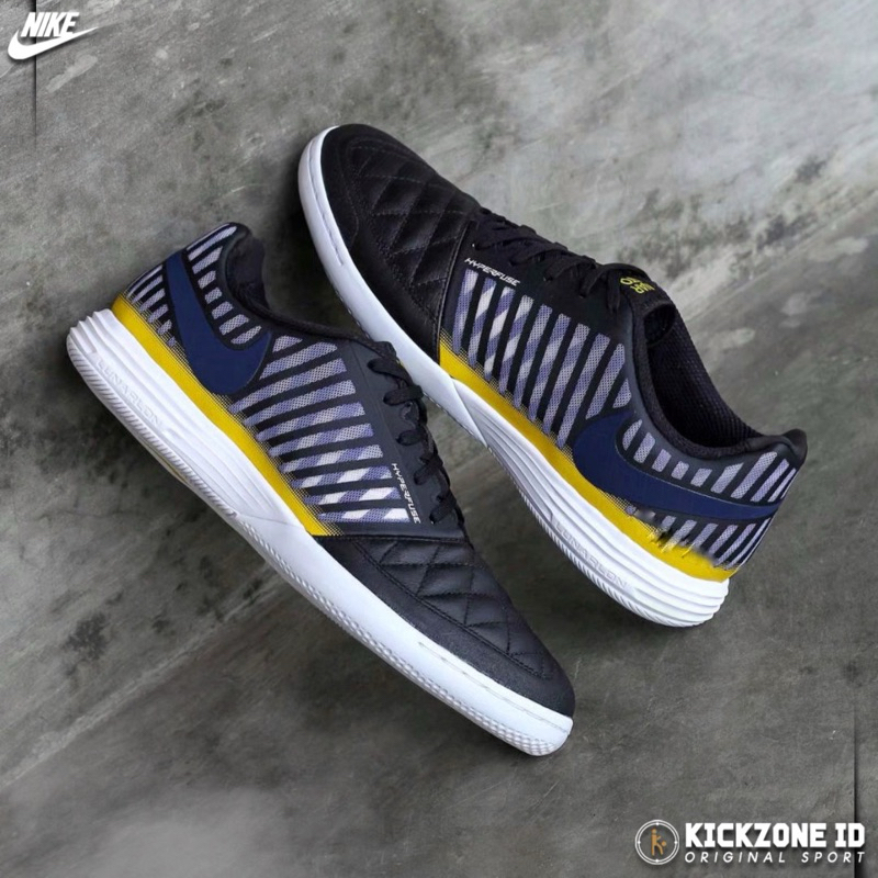 Sepatu Futsal Nike Lunar Gato II - Black Midnight Navy 580456-009 Original BNIB