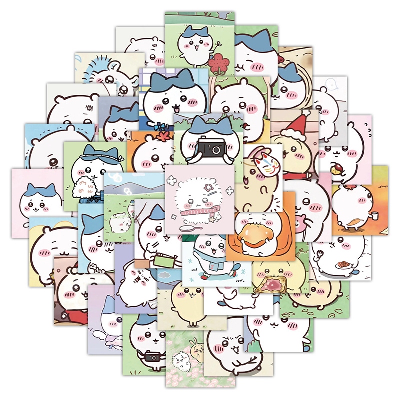 

Eeghrerr 60PCS Stiker Lucu Chiikawa Motif Kartun Korea Aesthetic Tempelan Momo Dekorasi Buku Handbook Scrapbook DIY Karakter