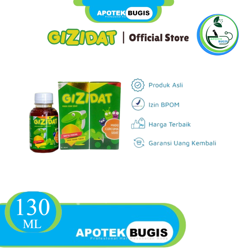 

GIZIDAT Asli Original Penambah Nafsu Makan Madu Gemuk Anak - 130ML