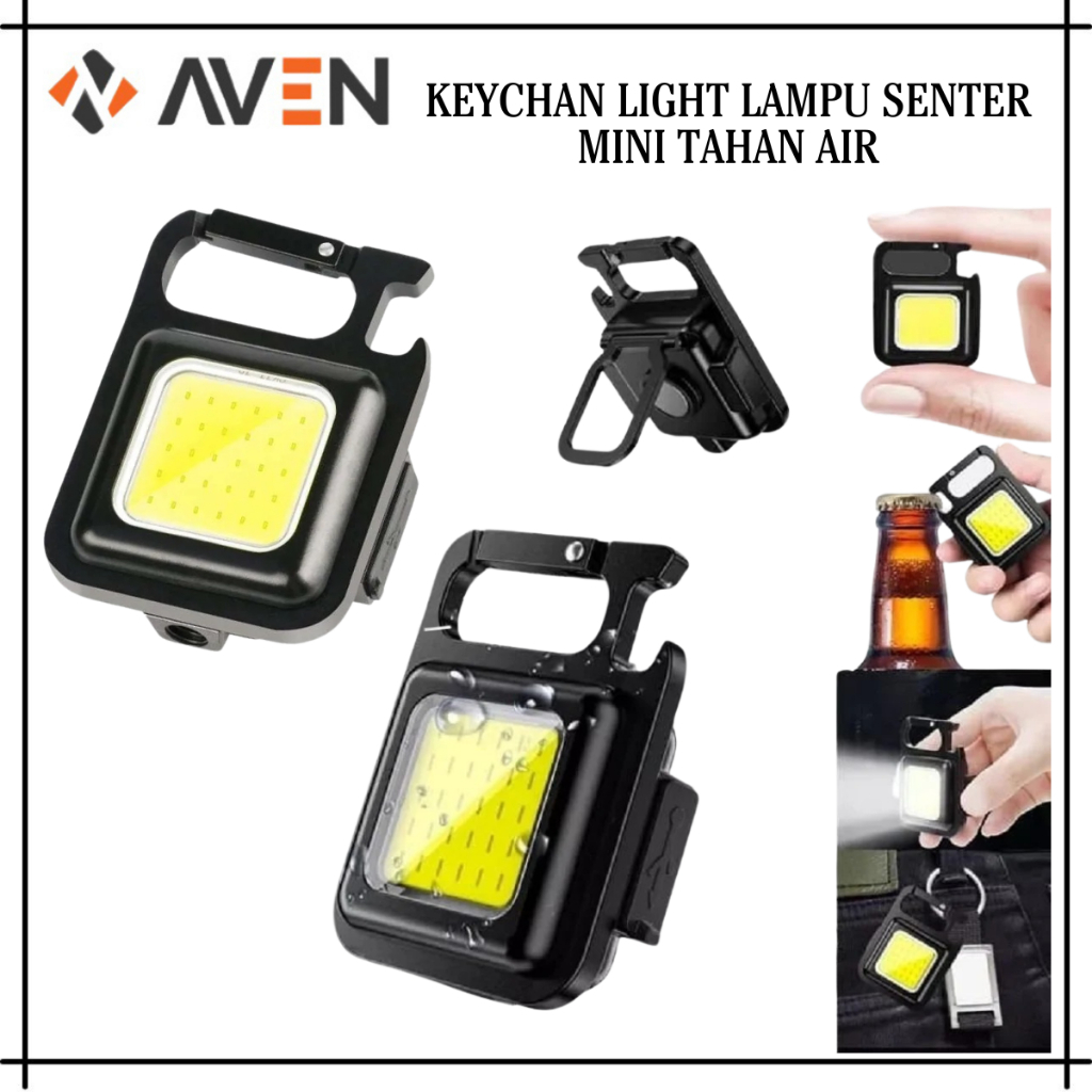 KEYCHAIN LIGHT Lampu Senter mini LED Keychain Gantungan Kunci Magnet Besi opener Botol Aluminium