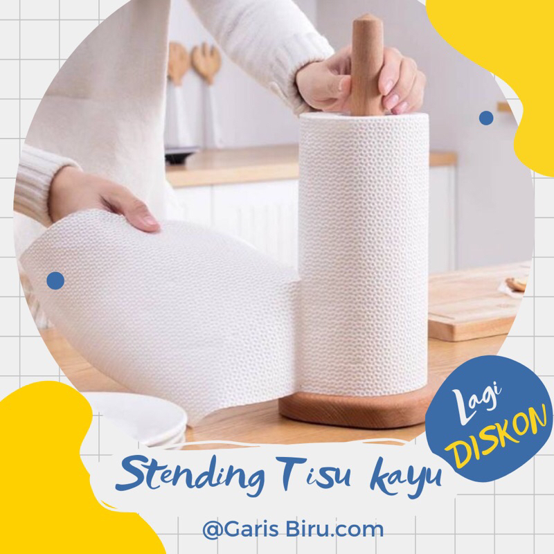 stending tiau dapur tempat tisu roll dapur bahan kayu stending tisu dapur bahan kayu