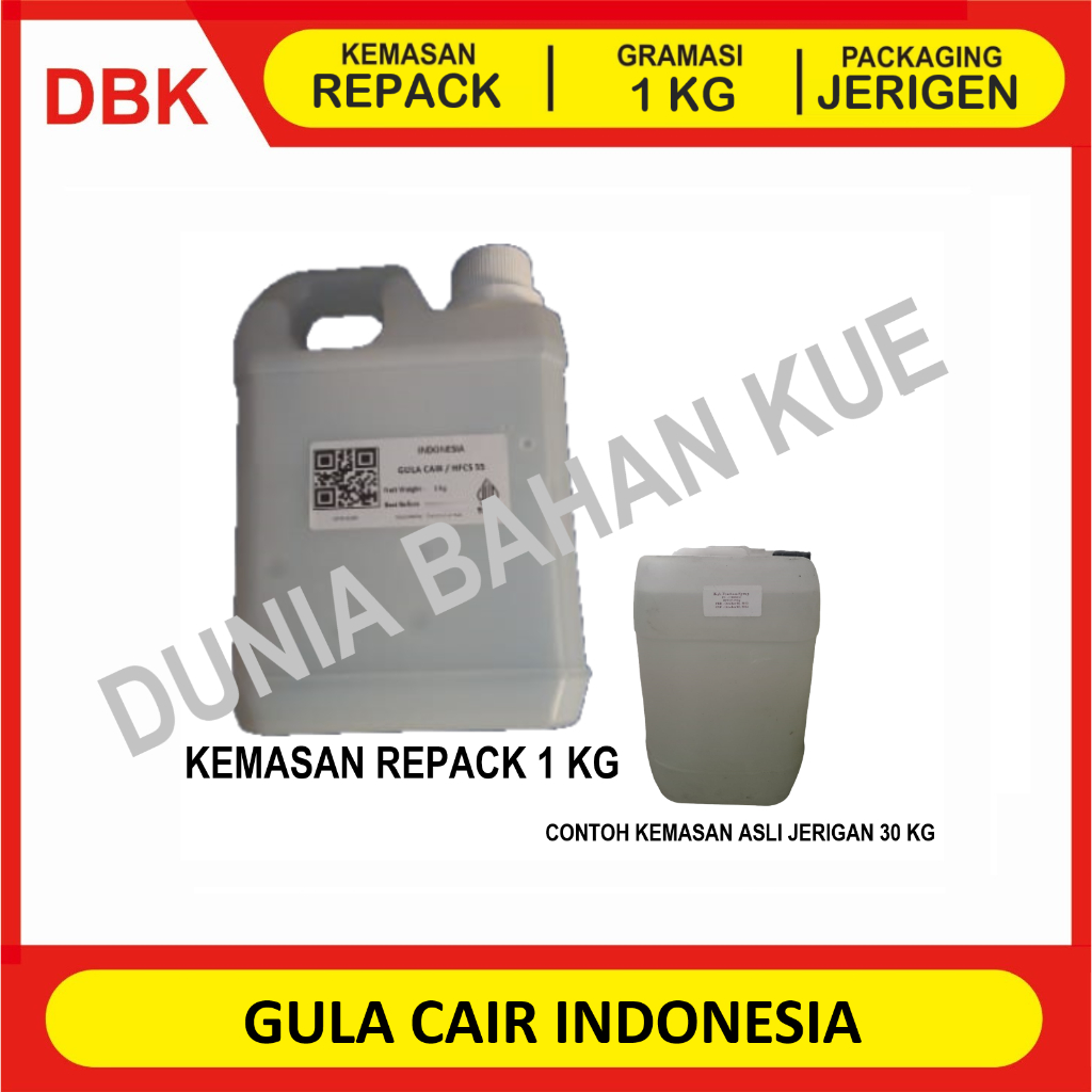 

GULA CAIR 1 KG / GULA FRUKTOSA / FRUCTOSE SYRUP - KEMASAN JERRYCAN