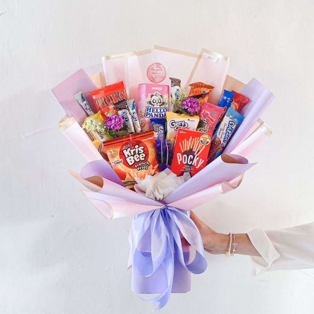 

Snack Bouquet / Cemilan Bucket / Buket Cemilan / Buket Snack / Buket Murah / Buket Makassar / Bouquet Cemilan Murah Makassar