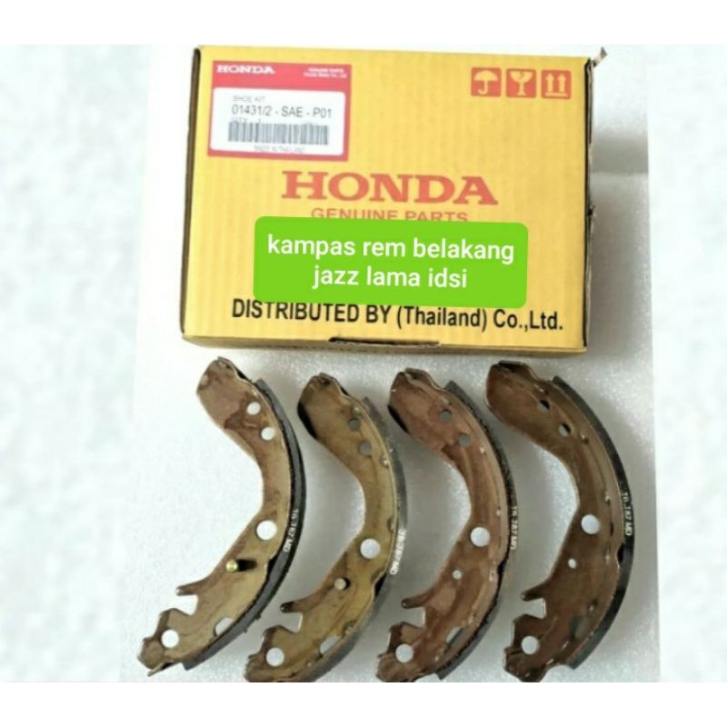 kampas rem belakang honda jazz idsi original