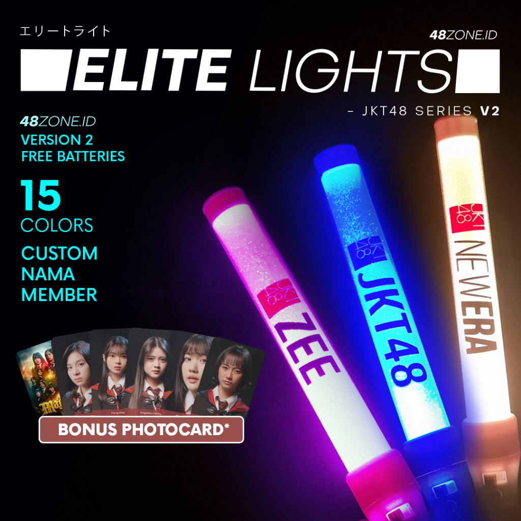 Light Stick JKT48 Elite Lights Warna Warni Custom Nama Member Lumiace LS