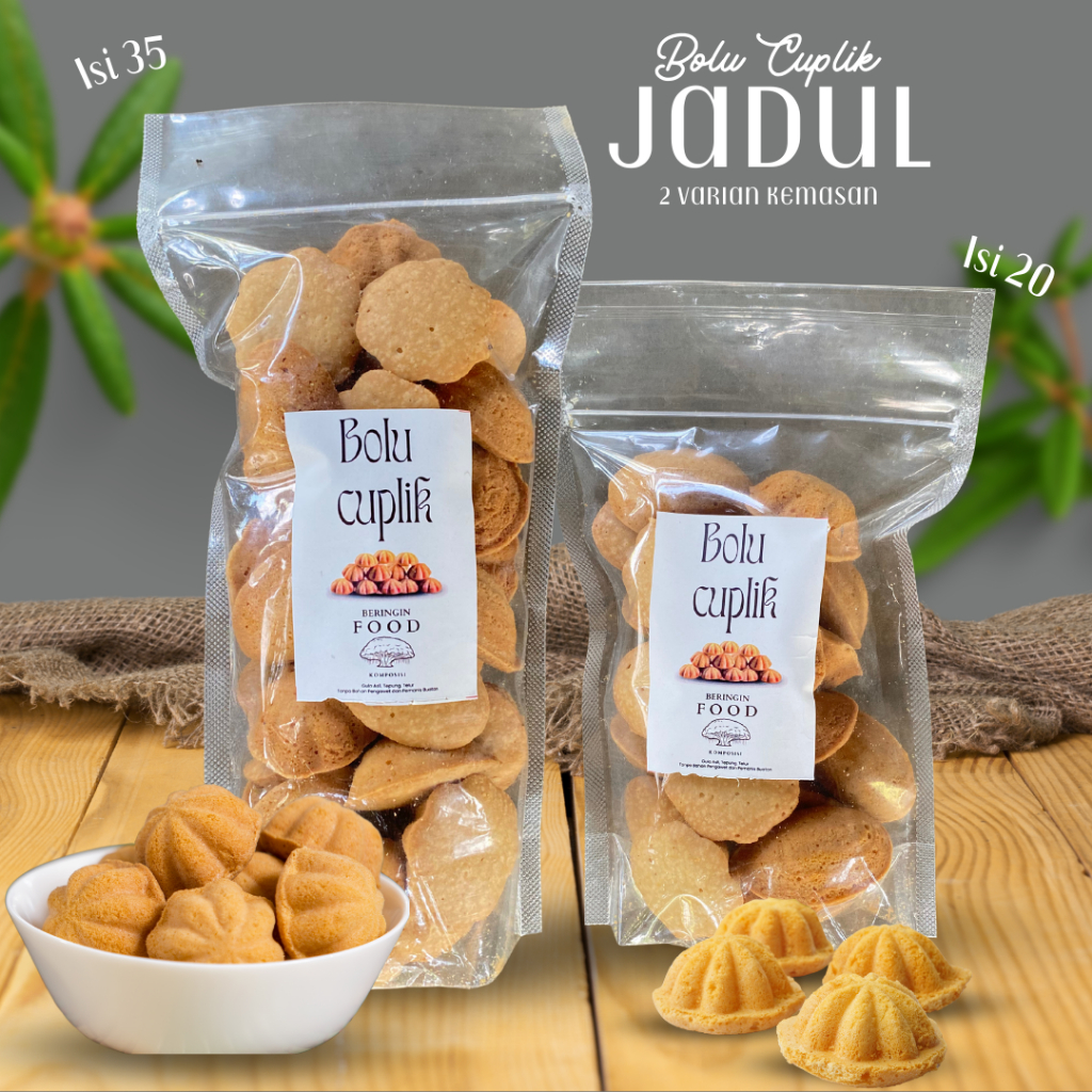 

BERINGIN FOOD Bolu Kering Jadul Isi 35pcs Bolu Cubit Cuplik Ketapang Kuih Bahulu Cemilan Tradisional Bolu Kijing