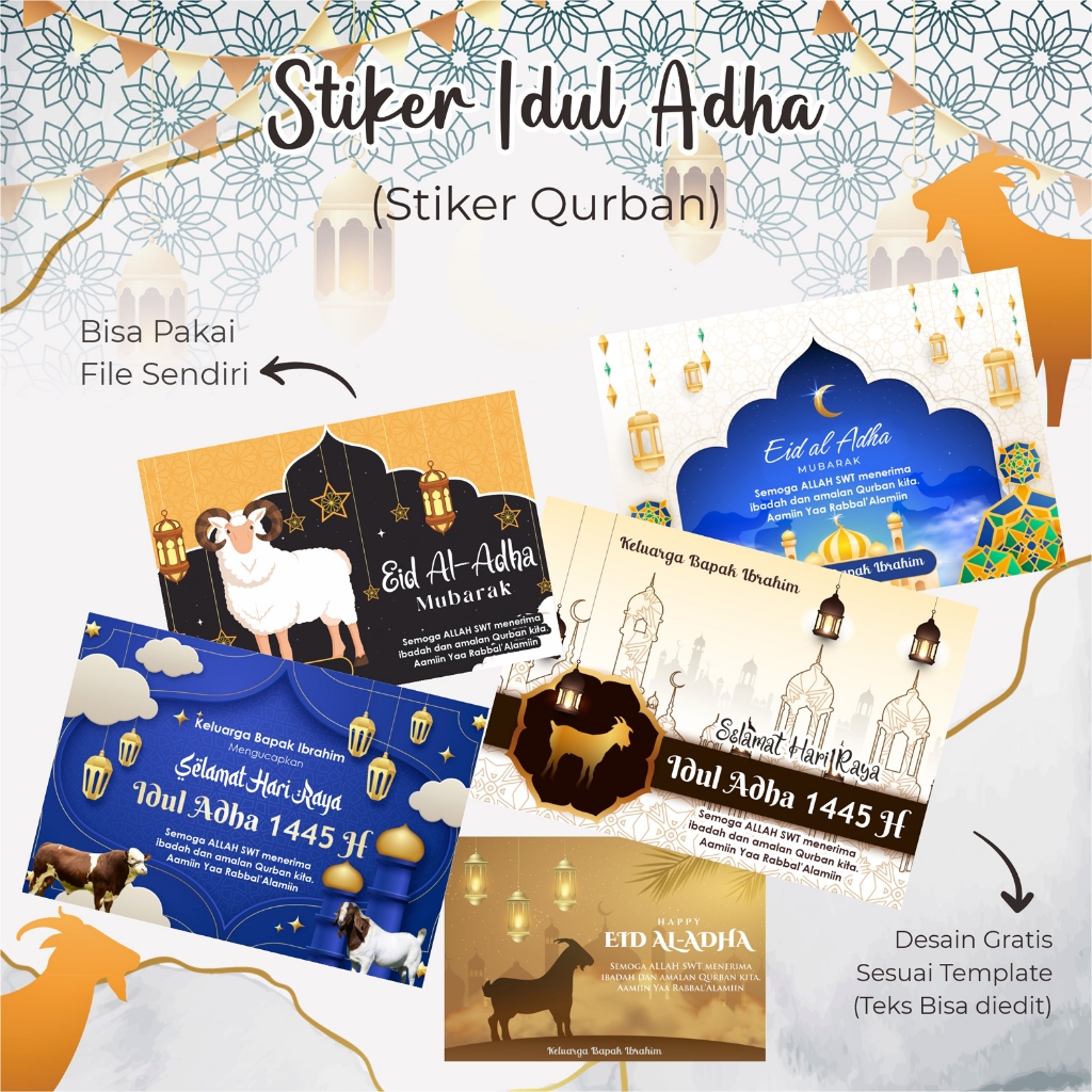 

STIKER QURBAN / STIKER IDUL ADHA / EID ADHA MUBARAK / STIKER KURBAN 2024 / TASYAKURAN KURBAN