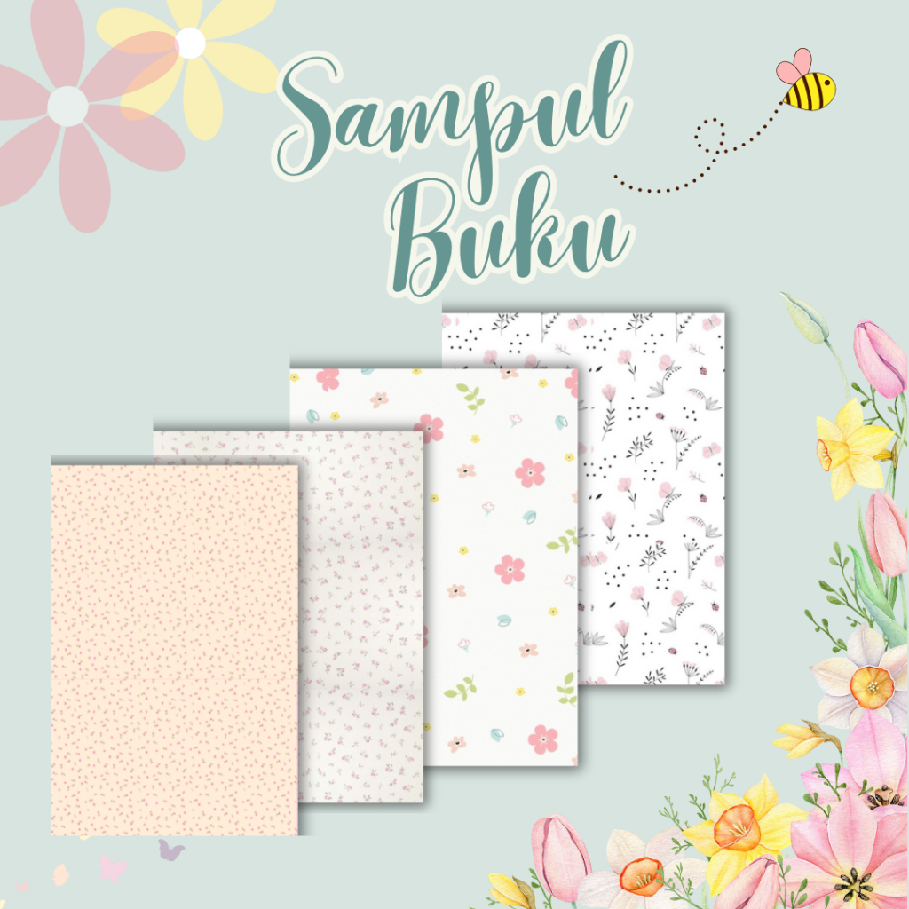 

[Min Order 5] Sampul Buku - Kertas Sampul Buku Motif - Kertas Kado Wrap Paper - Sampul Buku Aesthetic - Bunga